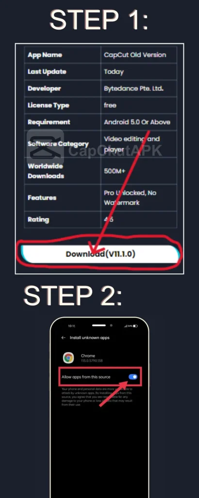 CapCut Old Version 2 CapCut Old Version MOD APK Download Process