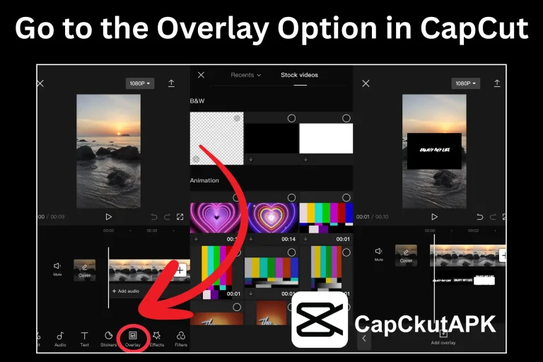 Go to the Overlay Option in CapCut